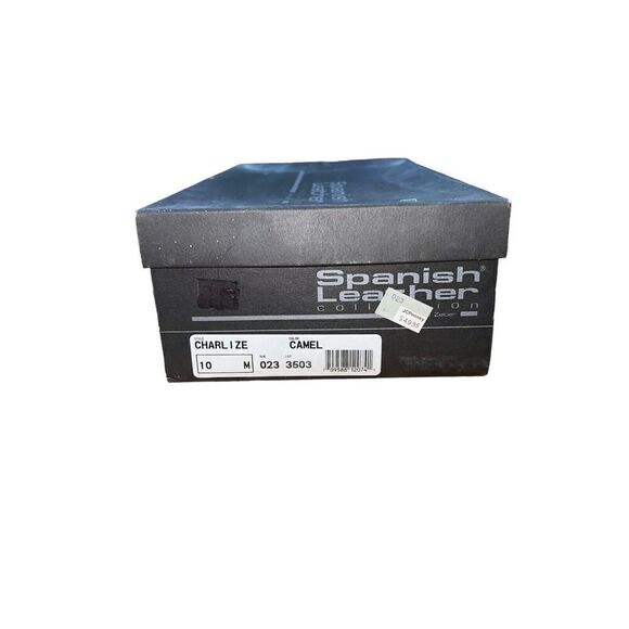 Spanish Leather Collection Chralize Camel/Tan Square/Pointed Toe Womens Size 10 - Picture 11 of 12